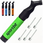 SPORTBIT Ball Pump with 5 Needles - Push \u0026 Pull Inflating System - Great for All Exercise Balls - Volleyball Pump, Basketball Inflator, Football \u0026 Soccer Ball Air Pump - Goes with Needles Set